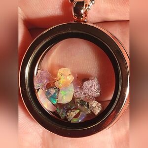 🔥 30mm Natural Opal Chips Polished Ethiopian Fire Opal Pendant + Necklace 🔥